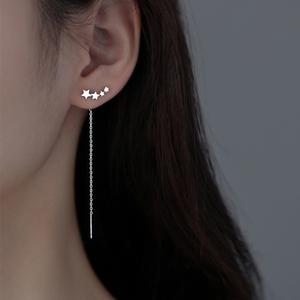 Cadena de hilo de borla de alambre largo coreano, colgantes de cuentas de corazón de estrella trepadora, Pendientes colgantes, pendientes colgantes rectos para mujer - Product Image 1