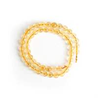 Perle de pierre en cristal jaune naturel, brin de perles de Citrine, boule de qualité pour la fabrication de bijoux, prix d'usine, livraison gratuite