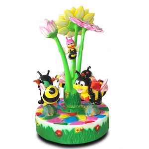 Nuevo Diseño de Carrusel Eléctrico para Niños con Estilo de Caballos y Flores, para Exteriores, con Construcción de Fibra de Vidrio - Product Image 5