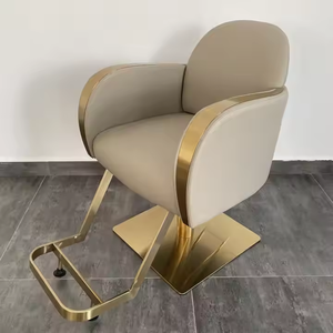 Fauteuil de Barbier Moderne, Chaise de Coiffure Rembourrée avec Base Métallique pour Salon de Beauté - Product Image 3