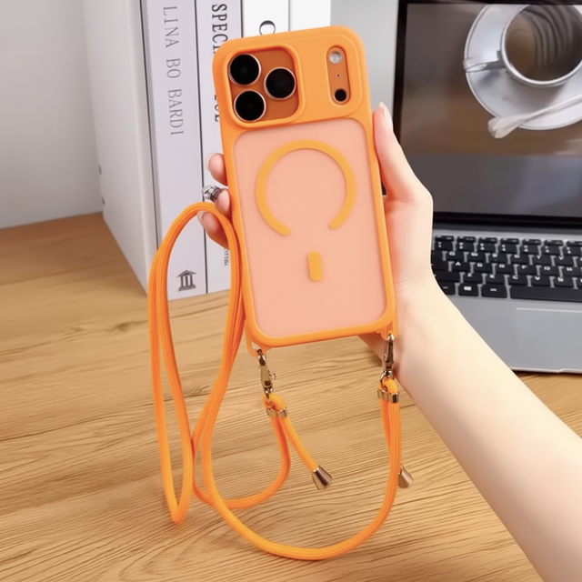 Wholesale 2 in 1 Soft TPU Crossbody Magnetic Phone Case with Lanyard for iphone 17 Pro Max 16 15 14 Plus 13 12 30PCS/Color/Model