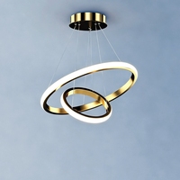 Lustre LED moderne à double anneau entrelacé, intensité variable, pour salle à manger, salon, décoration intérieure