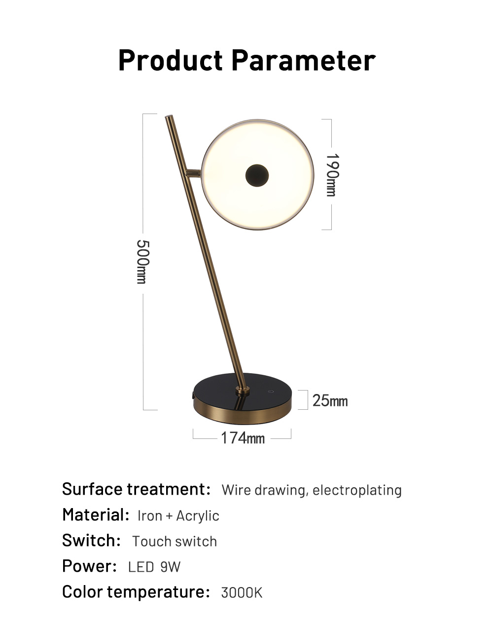 Personality Indoor Desk Lamp Decorative Bedroom Reading Light Led Table Lamp For Hotel