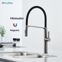 Robinet de cuisine Yingjue tout en cuivre avec valve en céramique, monocommande, à poser sur comptoir, pommeau extractible magnétique chaud/froid