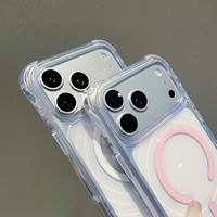 Coque de téléphone magnétique transparente à motif ondulé 3D pour iPhone 17 16 15 Pro Max, compatible avec le chargement sans fil, antichoc, coins renforcés TPU+PC