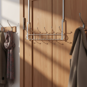 Support de rangement de cuisine multifonctionnel en acier inoxydable, design écologique, pour crochets de porte, cintres à vêtements et chapeaux – Vente directe usine - Product Image 6