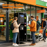 Distributeur automatique de café intelligent, station de café sans personnel 24h/24 pour le lieu de travail, hôtel, station de distribution de café