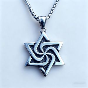 Yunnique-collar punk con colgante de estrella de seis puntas de acero inoxidable para hombre, diseño geométrico de molino de viento, joyería de moda - Product Image 2
