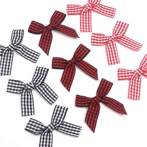 Mini nœud papillon en ruban à carreaux de 1,5 cm, accessoire de vêtement fait main, ornement DIY pour carte de vœux de Noël, enveloppe, décoration de fête - Product Image 5