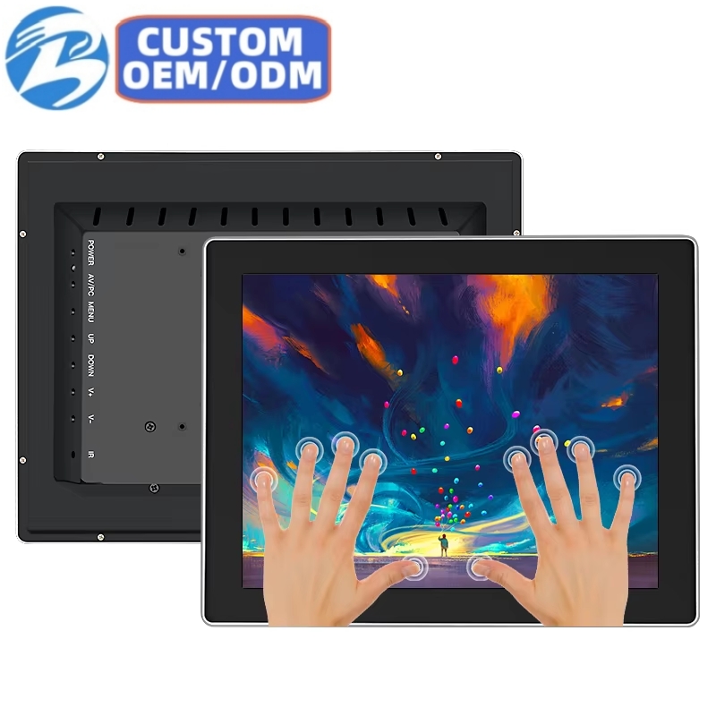 19 Inch Industrial EETI PCAP Capacitive Touch Screen Aluminum Case VGA TFT Wall Mount LCD Display