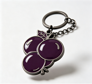 Purple Enamel Grape Keychain Metal <b>Key</b> <b>Ring</b> Alloy <b>Bag</b> Charm Pendant for Gift and Purse Decoration - Product Image 2