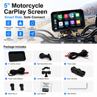 Monitor Carplay Nirkabel 5 Inci, Navigasi GPS Android Auto, Tahan Air IP67, Layar Carplay Lepas-Pasang Cepat untuk Sepeda Motor