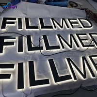 Enseigne LED 3D rétroéclairée en acier inoxydable sur mesure de qualité supérieure, compatible HomeKit, transformateur CA, télécommande, pour bâtiments et commerces