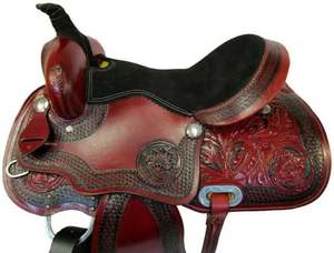 Venta al por mayor OEM occidental cuero caballo silla hecha a mano ajustable estribo asiento profundo madera árbol carrera categoría ecuestre tachuela suministro - Product Image 3