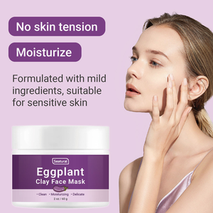 <span class=keywords><strong>Mascarilla</strong></span> de Arcilla de Berenjena para la Cara con Vitamina E y Glicerina, Limpieza Profunda para Puntos Negros, Piel Suave, Luminosa e Hidratada - Product Image 3