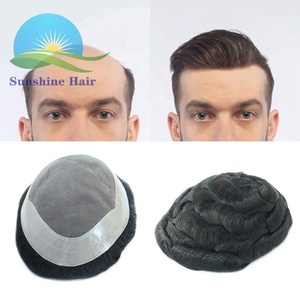 Prótesis Capilar Duradera para <span class=keywords><strong>Hombre</strong></span>, <span class=keywords><strong>Peluca</strong></span> de Encaje PU, Cabello Virgen Europeo Remy, Ondulado, Tupé, Mono Fino 100% - Product Image 5