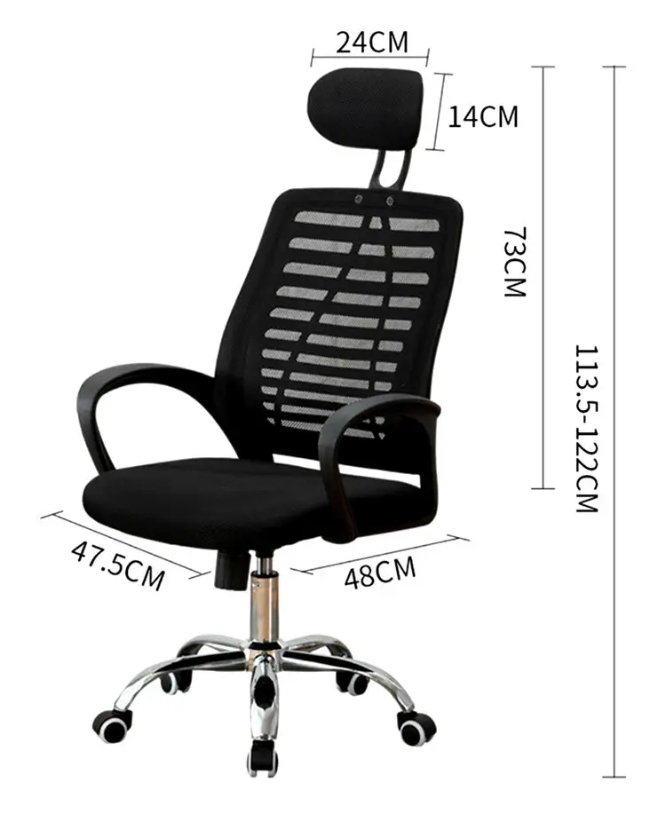 Comfortable office furniture office desk chairs with wheels mesh chair back fabric office chair