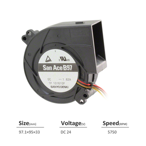 Ventilador Centrífugo SANYO DENKI San Ace 9BMB24P2G01 97*33mm 12V DC 16.8W 1.4A 47.3CFM 5750rpm para Servidores y Equipos de Telecomunicaciones - Product Image 2