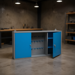 Kit de montaje de armario de pared Fervi 120x60x30 cm con puertas y estantes para almacenamiento en taller - Product Image 2