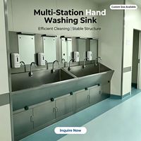 Robinet à capteur automatique en acier inoxydable pour lavabo de salle chirurgicale et lavabo de lavage des mains pour salle d'opération hospitalière