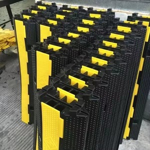 Protection de câble robuste pour extérieur, rampe en caoutchouc pour câble de <span class=keywords><strong>sol</strong></span>, protège-câble en plastique, protège-câble, 1 canal, rétrécisseur de vitesse - Product Image 6