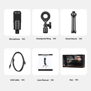 Micrófono USB de escritorio portátil, condensador con cancelación de ruido para ordenador, <span class=keywords><strong>estudio</strong></span> de grabación para juegos, Pc con soporte de micrófono - Product Image 4