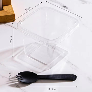 प्लास्टी वर्ग डिस्पोजेबल मिठाई कप के साथ प्लास्टी स्क्वायर डिस्पोजेबल मिठाई कप केक पैकेजिंग बॉक्स - Product Image 5