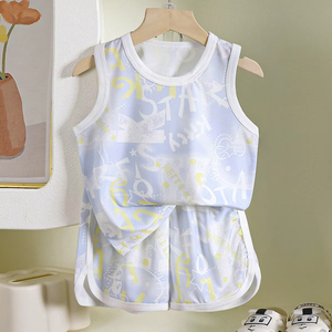 Conjunto de Dos Piezas de Ropa Infantil de Primera Calidad, Pantalones Cortos y Chaleco con Dibujos Animados - Product Image 6
