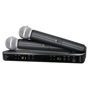 BLX288 Receiver sm58 Handheld Microphone Wireless 2-Channel Black Karaoke Stage Performance with BLX288/sm58 Microphones