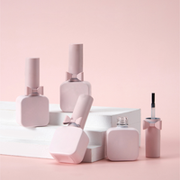 Botol Kaca Gel Kuku Matte Persegi 15ml Warna Kustom, Kemasan Kosmetik Minyak Kuku Mewah Kosong