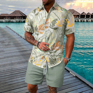 Conjunto <span class=keywords><strong>de</strong></span> dos piezas <span class=keywords><strong>de</strong></span> tendencia hawaiana personalizable, camisa holgada <span class=keywords><strong>de</strong></span> manga corta y pantalones cortos para <span class=keywords><strong>parejas</strong></span> <span class=keywords><strong>de</strong></span> playa, aspecto informal <span class=keywords><strong>de</strong></span> verano - Product Image 5