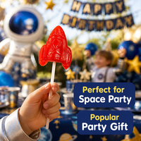 Sucettes en forme de fusée d'astronaute sur le thème de l'espace pour enfants, bonbons durs, cadeaux de fête, confiserie en vrac, vente en gros