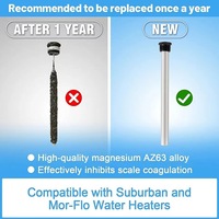 Tige d'anode électrique pour chauffe-eau de 40 à 89 gallons Produit métallique qui élimine les odeurs et réduit la rouille calcaire