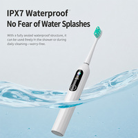 Brosse à dents électrique sonique intelligente en gros avec écran LCD couleur, 5 modes, étanche IPX7, type-C, têtes à poils souples personnalisables pour adultes