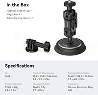   Support magnétique pour GoPro avec ventouse 2 en 1 pour extérieur, compatible GoPro, Insta360 et téléphone 4466