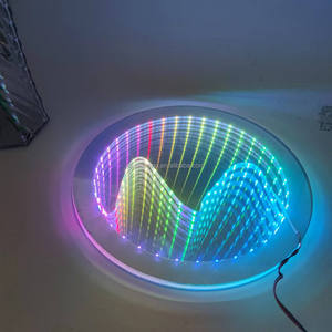 DIY Acrylic RGB Infinity <b>Mirror</b> 200MM 2 in 1 Abyss <b>Light</b> Custom Wall Decor Remote Control Mood Lighting for Home Events - Product Image 1
