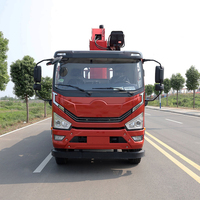 Camion-grue à flèche télescopique 4x2 avec benne basculante pour le transport de matériaux de construction, de briques et de sable