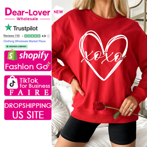 Sudadera de Mujer con Estampado de Corazón Rojo de San Valentín de Dear-Lover Wholesale - Product Image 1