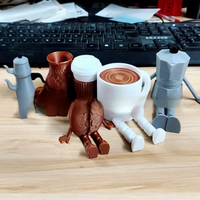 XR Coffee Buddy Gelenkige Schreibtischfigur 3D-Gedruckte Plastik-Kaffee-Ecke Mini-Statue für Schwangerschaft