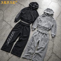 Ensemble de survêtement personnalisé pour homme, tenue décontractée en molleton doux, sweat à capuche zippé oversize, ensemble de survêtement ample pour usage quotidien