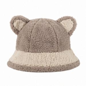 Wholesale Fashion Adult Fluffy Faux Fur Travel Casual All Seasons Bucket <b>Hats</b> with Removable Ears <b>for</b> Women - Product Image 5