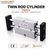 Cylindre pneumatique à double effet non rotatif Airwork TND à double tige pour applications de guidage et de serrage