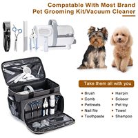 Sac de toilettage pour chien, résistant à l'eau, grande capacité, fermeture éclair en polyester, garantie à vie pour kit de toilettage pour animaux de compagnie
