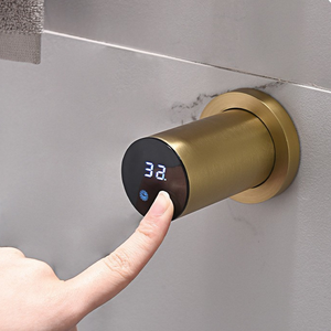 Sèche-serviettes électrique encastré 70 cm à 5 barres, en acier inoxydable 304, finition laiton brossé doré, pour salle <span class=keywords><strong>de</strong></span> bain - Product Image 3