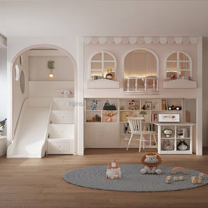JS-<span class=keywords><strong>Litera</strong></span> de lujo para niños, muebles de dormitorio <span class=keywords><strong>Montessori</strong></span>, camas para niños con tobogán de arco y escaleras de almacenamiento, nuevo diseño - Product Image 5