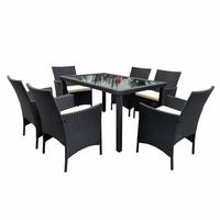 Ensemble de meubles de jardin en rotin moderne et confortable, table et chaises à structure métallique, résistant à l'eau et aux UV, durable, pour cour