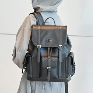 Großhandel Luxus-Leder-Rücksack Herren Mode Outdoor Sport-Rücksack Tasche