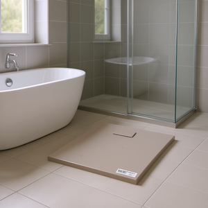 Base de Ducha Rectangular Marrón SMC de 35.4x27.6 Pulgadas con Drenaje Central, Lista para Azulejos - Product Image 2