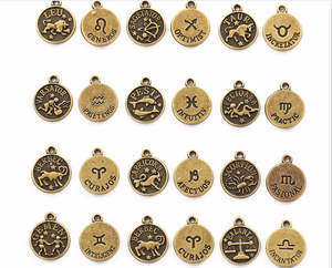 Rotondo <span class=keywords><strong>segno</strong></span> Zodiacale medaglia di fascini 15 millimetri vintage argento in ottone <span class=keywords><strong>segno</strong></span> Zodiacale charms tag 12 <span class=keywords><strong>segni</strong></span> dello Zodiaco costellazione charms tag - Product Image 4