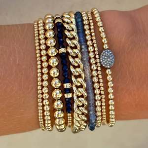 Wholesale Stack Gold <strong>Bead</strong> <strong>Bracelet</strong> Set Handmade Vintage Stretch <strong>Bracelet</strong> for Women Non Tarnish Stainless Steel Beaded <strong>Bracelet</strong> - Product Image 6